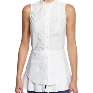 Derek Lam 10 Crosby Sleeveless Button-Front Shirt